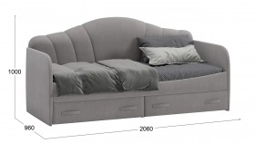 Кровать с мягкой спинкой и ящиками «Сабрина» 900 Светло-серый в Черлаке - cherlak.katalogmebeli.com | фото 3