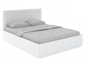 Кровать с ПМ М25 Спальня Тиффани (белый текстурный) в Черлаке - cherlak.katalogmebeli.com | фото 1