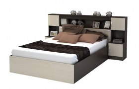 Кровать с прикроватным блоком КР 552 Спальня Basya (венге/белфорт) в Черлаке - cherlak.katalogmebeli.com | фото