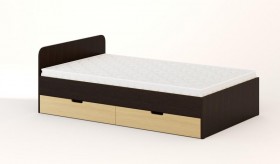 Кровать с ящиками 1200 (Венге/Беленый дуб) в Черлаке - cherlak.katalogmebeli.com | фото