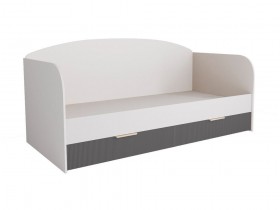 Кровать с ящиками ДКД 2000.1 Лавис (Белый софт/Графит софт/корпус Белый) в Черлаке - cherlak.katalogmebeli.com | фото