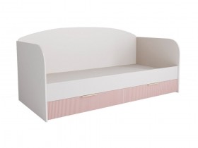 Кровать с ящиками ДКД 2000.1 Лавис (Белый софт/Роза/корпус Белый) в Черлаке - cherlak.katalogmebeli.com | фото 1