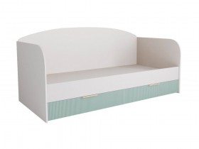 Кровать с ящиками ДКД 2000.1 Лавис (Белый софт/Зеленый софт/корпус Белый) в Черлаке - cherlak.katalogmebeli.com | фото