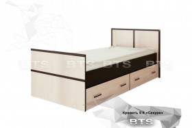 Кровать Сакура с настилом и ящиками 0,9 (Венге/Лоредо) в Черлаке - cherlak.katalogmebeli.com | фото