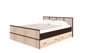Кровать Сакура с настилом и ящиками 1,4 (Венге/Лоредо) в Черлаке - cherlak.katalogmebeli.com | фото