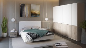 Кровать «Синди» с мягкой обивкой тип 1 (Белая) в Черлаке - cherlak.katalogmebeli.com | фото 4