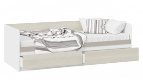 Кровать «Сканди» с 2 ящиками Дуб Гарден/Белый/Глиняный серый в Черлаке - cherlak.katalogmebeli.com | фото 2