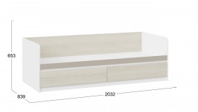 Кровать «Сканди» с 2 ящиками Дуб Гарден/Белый/Глиняный серый в Черлаке - cherlak.katalogmebeli.com | фото 3