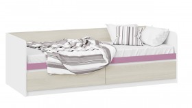 Кровать «Сканди» с 2 ящиками Дуб Гарден/Белый/Лиловый в Черлаке - cherlak.katalogmebeli.com | фото