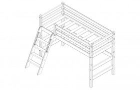 Кровать Соня вариант 6 полувысокая с наклонной лестницей Лаванда в Черлаке - cherlak.katalogmebeli.com | фото 3