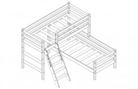 Кровать Соня вариант 8 угловая с наклонной лестницей Белый полупрозрачный в Черлаке - cherlak.katalogmebeli.com | фото 3
