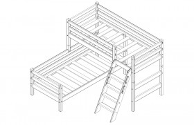 Кровать Соня вариант 8 угловая с наклонной лестницей Белый полупрозрачный в Черлаке - cherlak.katalogmebeli.com | фото 4