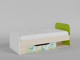 Кровать Твит 1650х750 (Белый/Зеленый/корпус Клен) в Черлаке - cherlak.katalogmebeli.com | фото 1