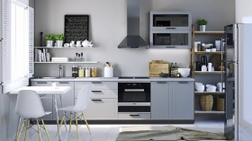 Модульная кухня Глетчер 3 м (Гейнсборо силк/белый) в Черлаке - cherlak.katalogmebeli.com | фото 5