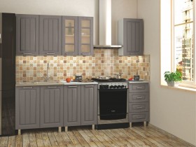 Кухонный гарнитур 1,8м Луксор высокие модули (Клен серый/корпус белый) в Черлаке - cherlak.katalogmebeli.com | фото