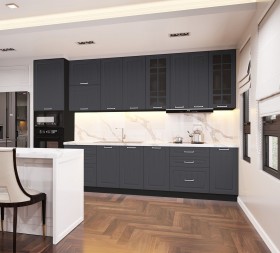 Кухонный гарнитур 1,8м Луксор высокие модули (Клен серый/корпус венге) в Черлаке - cherlak.katalogmebeli.com | фото