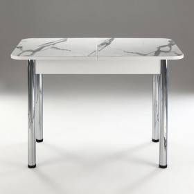 Кухонный стол 1100*700/400 ф 2 Пластик, мрамор белый в Черлаке - cherlak.katalogmebeli.com | фото