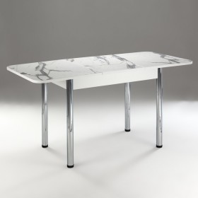 Кухонный стол 1100*700/400 ф 2 Пластик, мрамор белый в Черлаке - cherlak.katalogmebeli.com | фото 2