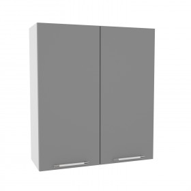 Квадро ВП 800 шкаф верхний высокий (Белый софт/корпус Серый) в Черлаке - cherlak.katalogmebeli.com | фото