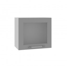 Квадро ВПГС 500 шкаф верхний горизонтальный со стеклом высокий (Белый софт/корпус Серый) в Черлаке - cherlak.katalogmebeli.com | фото