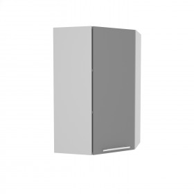 Квадро ВПУ 550 шкаф верхний угловой высокий (Белый софт/корпус Серый) в Черлаке - cherlak.katalogmebeli.com | фото