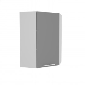 Квадро ВПУ 600 шкаф верхний угловой высокий (Белый софт/корпус Серый) в Черлаке - cherlak.katalogmebeli.com | фото