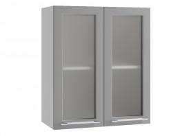 Лофт ПС 600 шкаф верхний со стеклом (Штукатурка белая/корпус Серый) в Черлаке - cherlak.katalogmebeli.com | фото