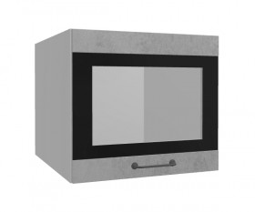 Лофт ВПГСФ 500 шкаф верхний горизонтальный со стеклом высокий с фотопечатью (Бетон светлый/корпус Серый) в Черлаке - cherlak.katalogmebeli.com | фото