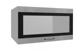 Лофт ВПГСФ 800 шкаф верхний горизонтальный со стеклом высокий с фотопечатью (Бетон светлый/корпус Серый) в Черлаке - cherlak.katalogmebeli.com | фото