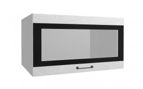 Лофт ВПГСФ 800 шкаф верхний горизонтальный со стеклом высокий с фотопечатью (Штукатурка белая/корпус Серый) в Черлаке - cherlak.katalogmebeli.com | фото