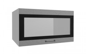Лофт ВПГСФ 800 шкаф верхний горизонтальный со стеклом высокий с фотопечатью (Штукатурка серая/корпус Серый) в Черлаке - cherlak.katalogmebeli.com | фото