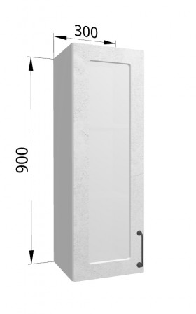 Лофт ВПС 300 шкаф верхний со стеклом высокий (Штукатурка белая/корпус Серый) в Черлаке - cherlak.katalogmebeli.com | фото