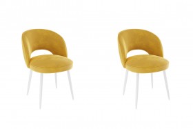 Набор стульев Моли 2 шт (жёлтый велюр/белый) в Черлаке - cherlak.katalogmebeli.com | фото 1