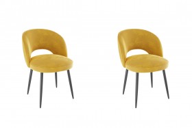 Набор стульев Моли 2 шт (жёлтый велюр/черный) в Черлаке - cherlak.katalogmebeli.com | фото