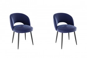 Набор стульев Моли 2 шт (синий велюр/черный) в Черлаке - cherlak.katalogmebeli.com | фото 1