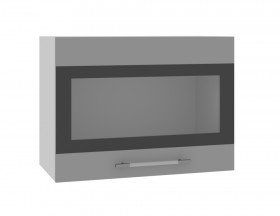 Олива ВПГСФ 600 Шкаф верхний горизонтальный со стеклом с фотопечатью высокий (Снег глянец/корпус Серый) в Черлаке - cherlak.katalogmebeli.com | фото