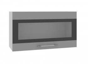 Олива ВПГСФ 800 Шкаф верхний горизонтальный со стеклом с фотопечатью высокий (Снег глянец/корпус Серый) в Черлаке - cherlak.katalogmebeli.com | фото