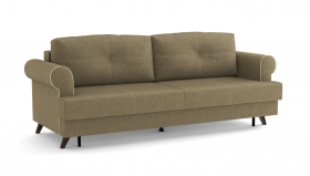 Оливер / диван - кровать 3-х местн. (еврокнижка) (велюр велутто коричневый 23 в Черлаке - cherlak.katalogmebeli.com | фото 1