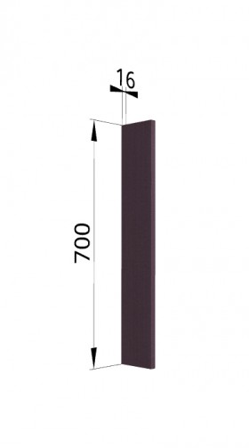 Панель торцевая (для шкафа торцевого верхнего) ПТ 400 Тито, Гарда (Пурпур) в Черлаке - cherlak.katalogmebeli.com | фото