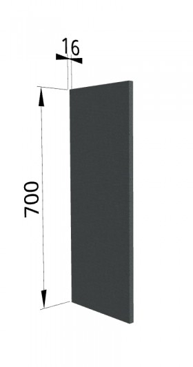Панель торцевая П Квадро (для шкафа верхнего) Железо в Черлаке - cherlak.katalogmebeli.com | фото