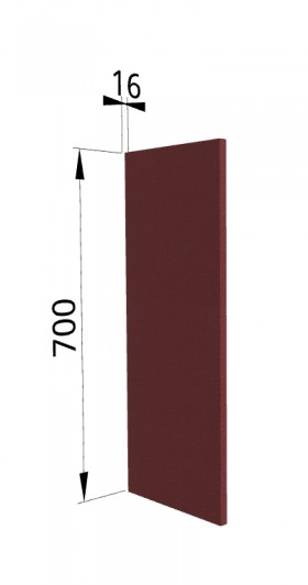 Панель торцевая П Квадро (для шкафа верхнего) Красная кожа в Черлаке - cherlak.katalogmebeli.com | фото