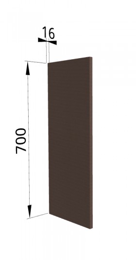 Панель торцевая П Квадро (для шкафа верхнего) Шоколад кожа в Черлаке - cherlak.katalogmebeli.com | фото