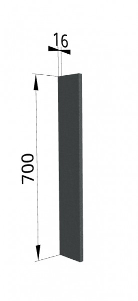 Панель торцевая ПТ 400 Квадро (для шкафа торцевого верхнего) Железо в Черлаке - cherlak.katalogmebeli.com | фото