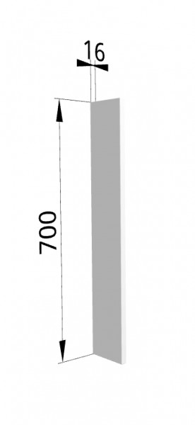 Панель торцевая ПТ 400 Ройс (для шкафа торцевого верхнего) Белый софт в Черлаке - cherlak.katalogmebeli.com | фото