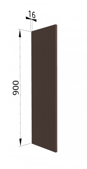Панель торцевая ВП Квадро (для шкафа верхнего высокого) Шоколад кожа в Черлаке - cherlak.katalogmebeli.com | фото