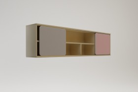 Полка между шкафами 1660 Грэйси (Розовый/Серый/корпус Клен) в Черлаке - cherlak.katalogmebeli.com | фото 2