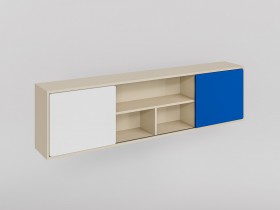 Полка между шкафами 1660 Скай люкс (Синий/Белый/корпус Клен) в Черлаке - cherlak.katalogmebeli.com | фото 1