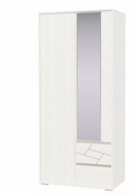 Шкаф 2-х дверный с ящиками Аделина 1000 Рамух белый в Черлаке - cherlak.katalogmebeli.com | фото