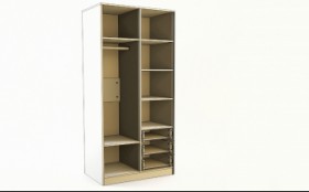 Шкаф 2-х створчатый с ящиками Бэлла (Выбеленное дерево/Белый) в Черлаке - cherlak.katalogmebeli.com | фото 3