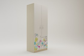 Шкаф 2-х створчатый с ящиками Флёр (Белый/корпус Клен) в Черлаке - cherlak.katalogmebeli.com | фото 1